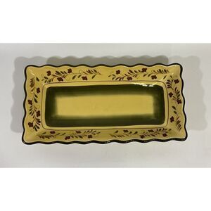 Williams Sonoma Marketplace Large Rectangular Yellow Serving Bowl Dish 17 x 9
